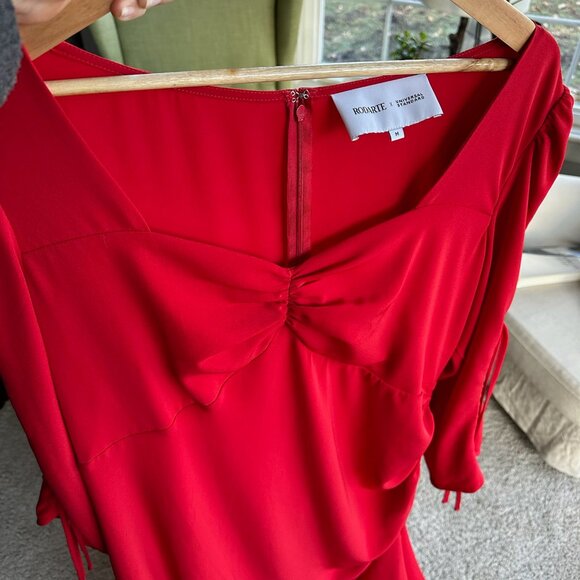 Universal Standard x Rodarte Asymmetric Midi Red Dress US Size M - Picture 5 of 6